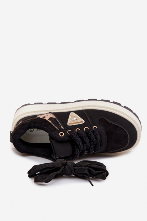 Sneakersy Damskie Na Platformie Czarne Florinda