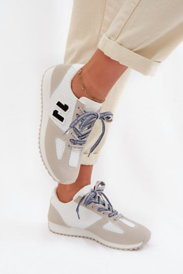 Sneakersy DamskiewithOzdobnym Sznurowaniem Szare Henira