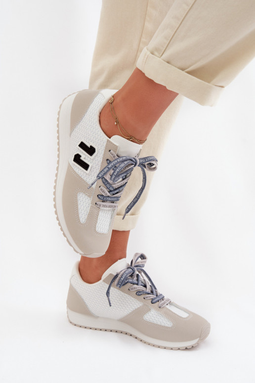 Women's Sneakers With Decorative Lacing Gray Henira