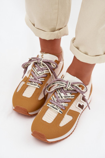 Women's Sneakers with Decorative Lacing Yellow Henira