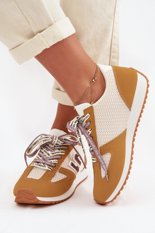 Women's Sneakers with Decorative Lacing Yellow Henira