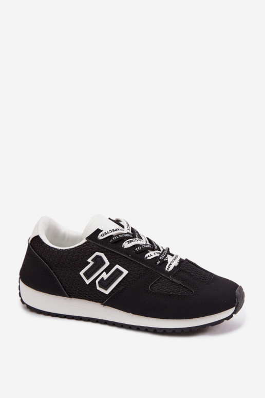 Women's Sneakers With Decorative Laces Black Henira