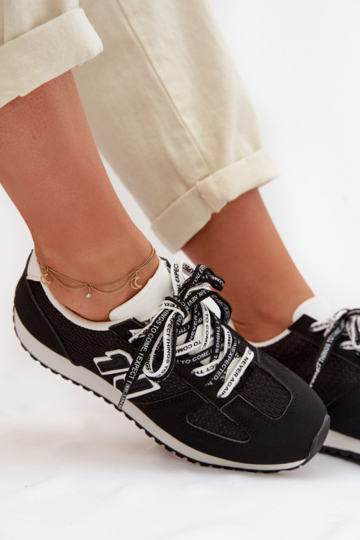 Women's Sneakers With Decorative Laces Black Henira