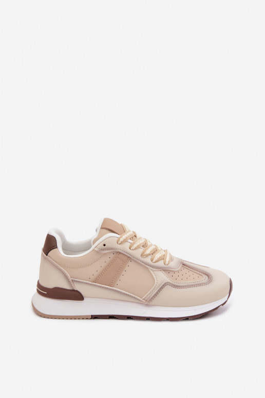 Women's Sneakers Made of Eco Leather Beige Kelira