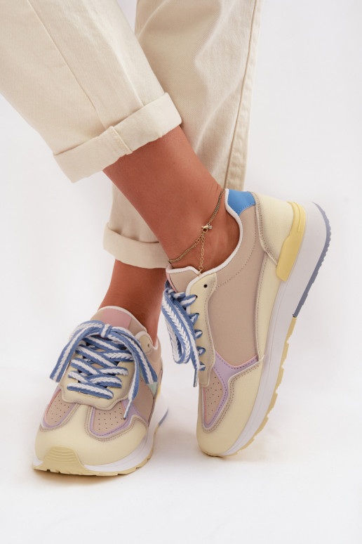 Women's Sneakers Made of Eco Leather Yellow Kelira