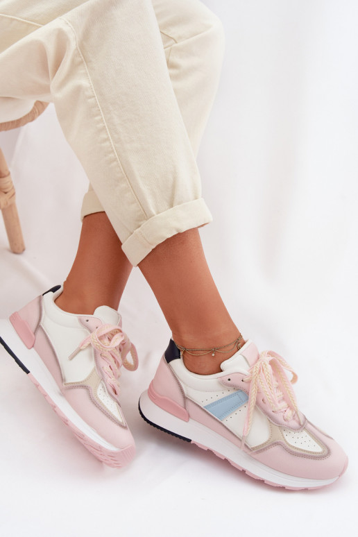 Women's Eco Leather Sneakers Pink Kelira