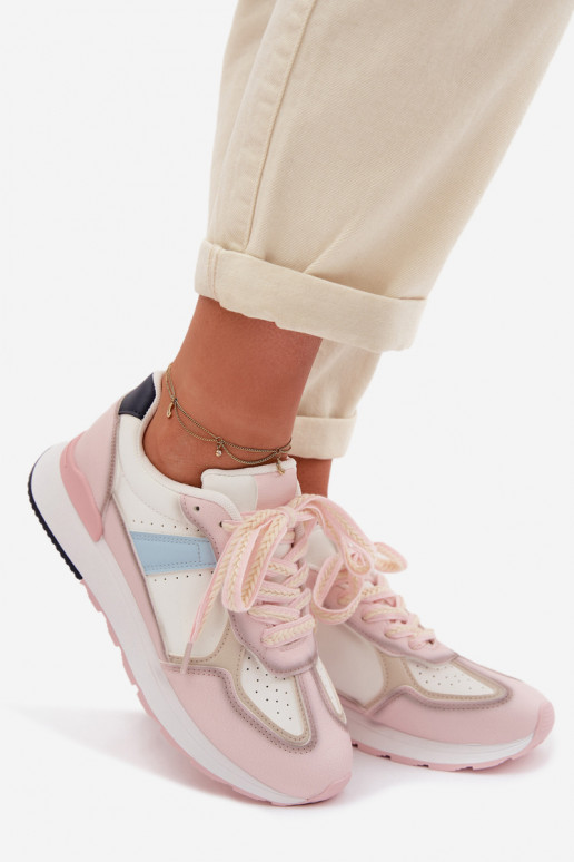 Women's Eco Leather Sneakers Pink Kelira