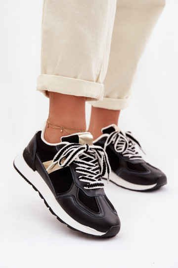 Women's Eco Leather Sneakers Black Kelira 2