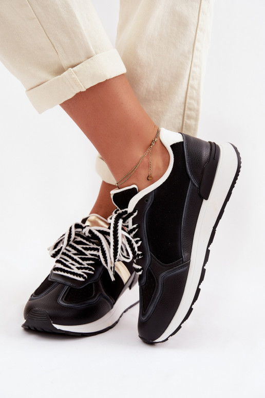 Women's Eco Leather Sneakers Black Kelira