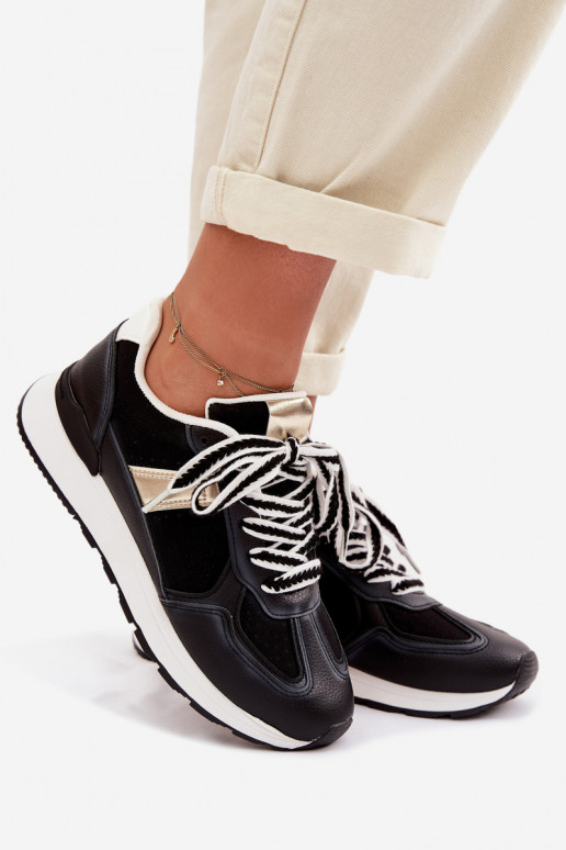 Women's Eco Leather Sneakers Black Kelira