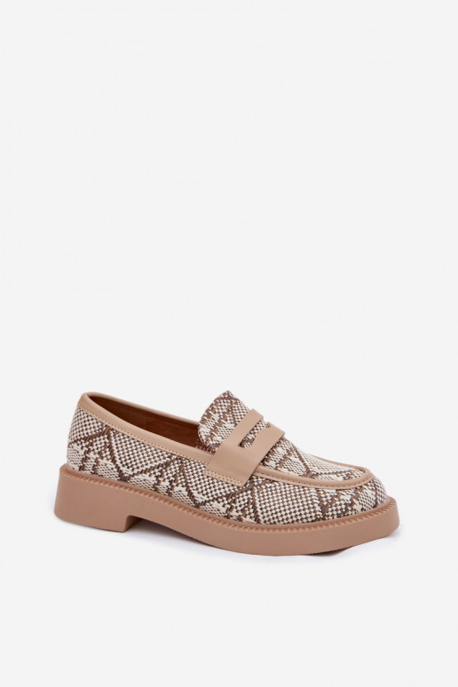 Women's Patterned Beige Moccasins Barisa