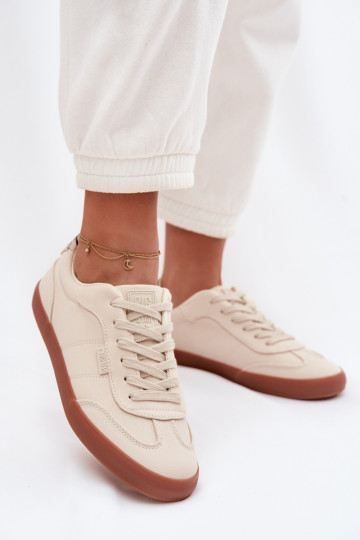 Sneakersy Damskie Materiałowe Big Star TT274358 Beżowe 2