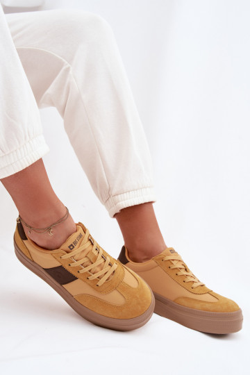 Zamszowe Sneakersy Damskie Big Star TT274166 Żółte
