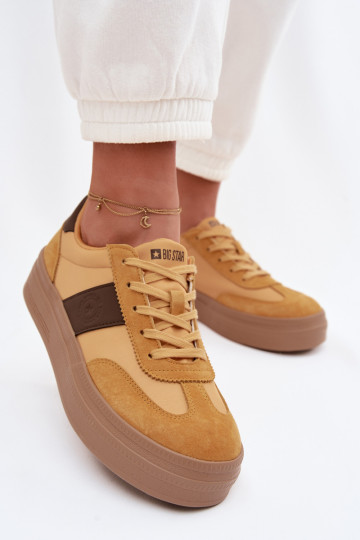 Women's Suede Sneakers Big Star TT274166 Yellow 2