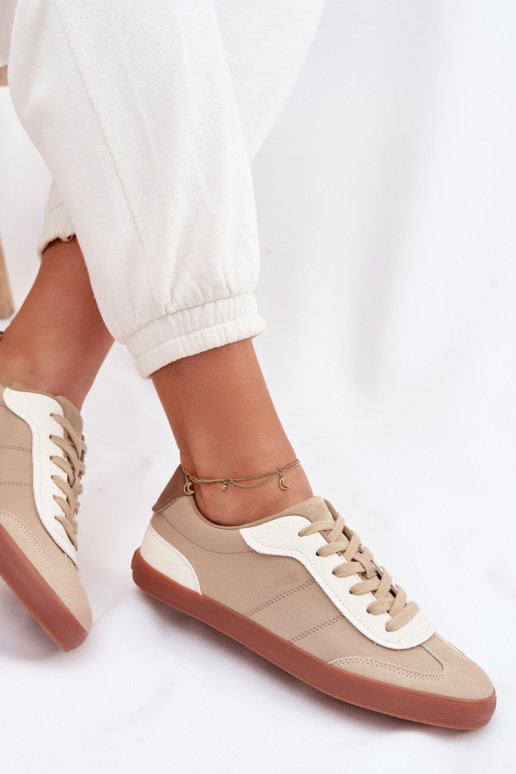 Sneakersy Damskie Big Star TT274420 Ciemnobeżowe