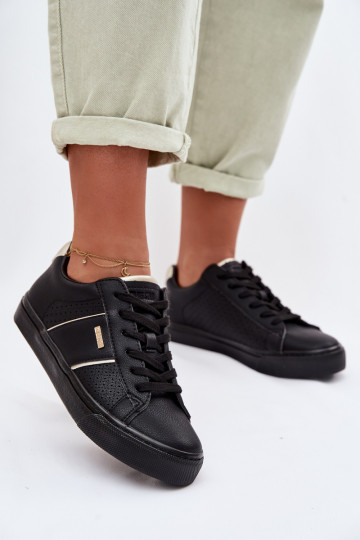 Sneakersy Damskie Ażurowe Big Star TT274290 Czarne 2