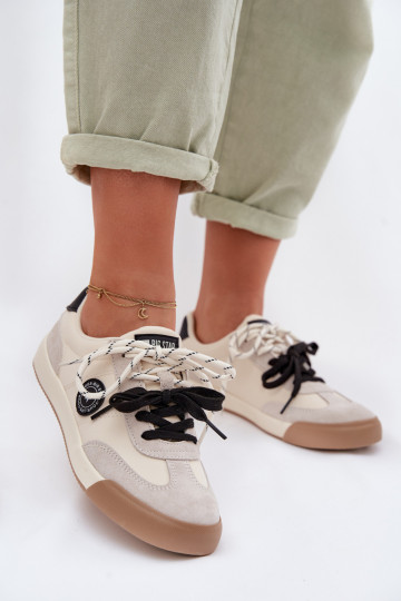 Women's Sneakers With Double Lacing Big Star TT274168 Beige 2