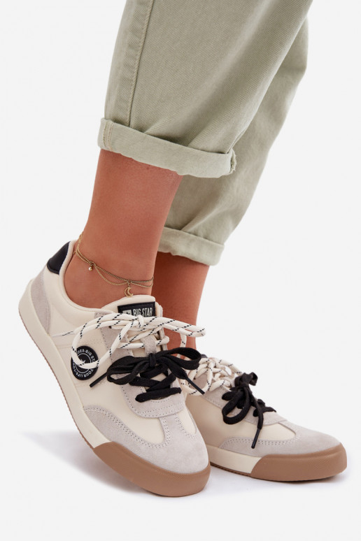 Women's Sneakers With Double Lacing Big Star TT274168 Beige