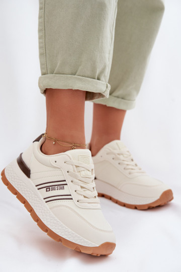 Women's Platform Sneakers Big Star TT274881 Hi-Poly System Beige