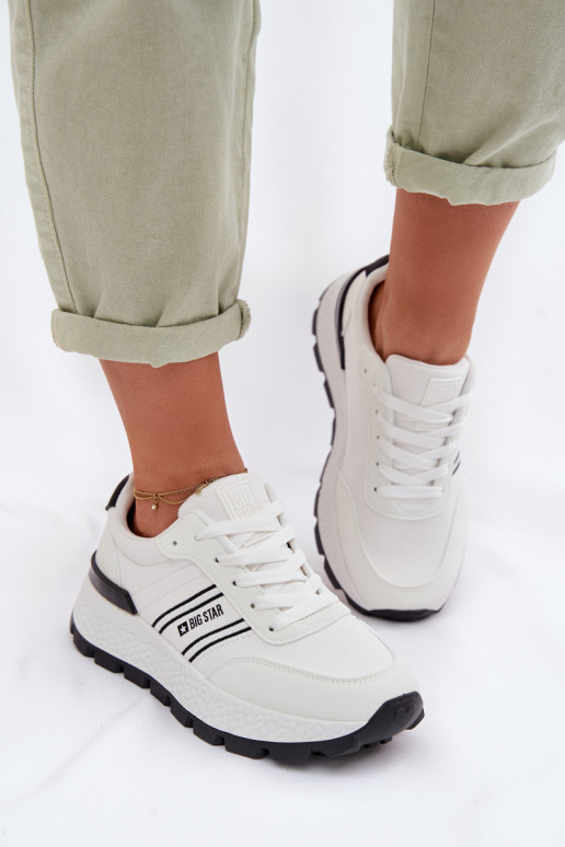 Sneakersy Damskie Na Platformie Big Star TT274882 Hi-Poly System Białe