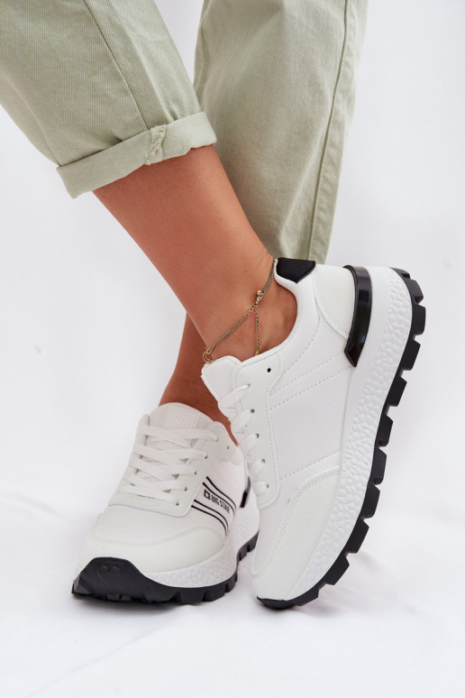 Sneakersy Damskie Na Platformie Big Star TT274882 Hi-Poly System Białe