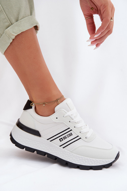 Sneakersy Damskie Na Platformie Big Star TT274882 Hi-Poly System Białe