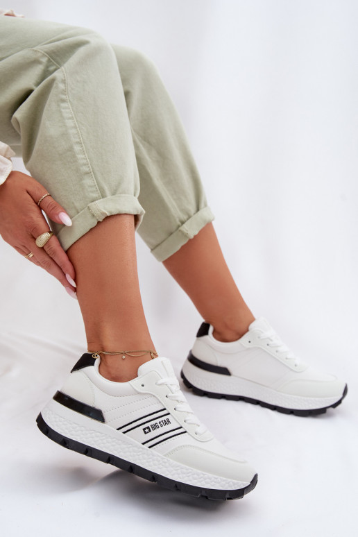 Sneakersy Damskie Na Platformie Big Star TT274882 Hi-Poly System Białe