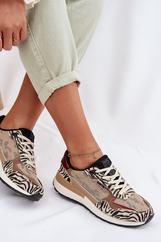 Women's Patterned Sports Sneakers Big Star TT274333 Beige