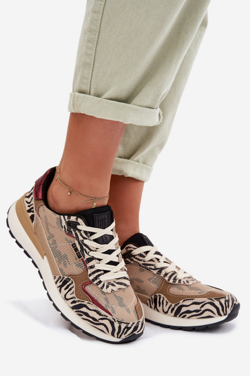 Women's Patterned Sports Sneakers Big Star TT274333 Beige