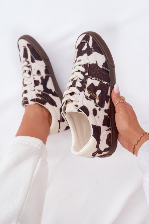 Women's Sneakers With Patches Big Star TT274369 White-Brown