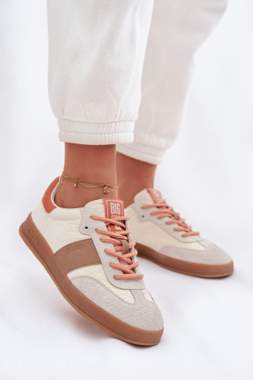 Leather Suede Women's Sneakers Big Star TT274725 Beige 2