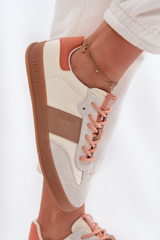 Leather Suede Women's Sneakers Big Star TT274725 Beige
