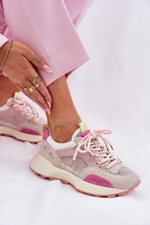 Zamszowe Buty Sportowe Sneakersy Damskie Vinceza 66725 Multikolor