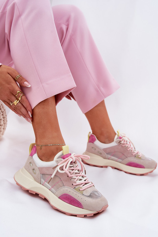 Suede Sports Shoes Sneakers Women's 66725 Multicolor Vinceza