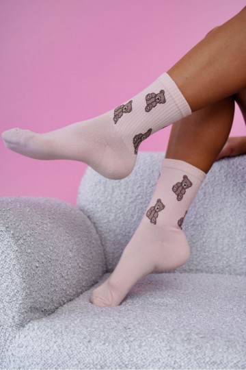 Women's Pink Teddy Socks