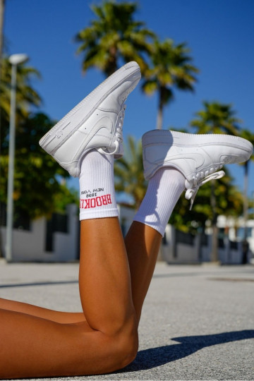 Women's Socks With Brooklyn Print White