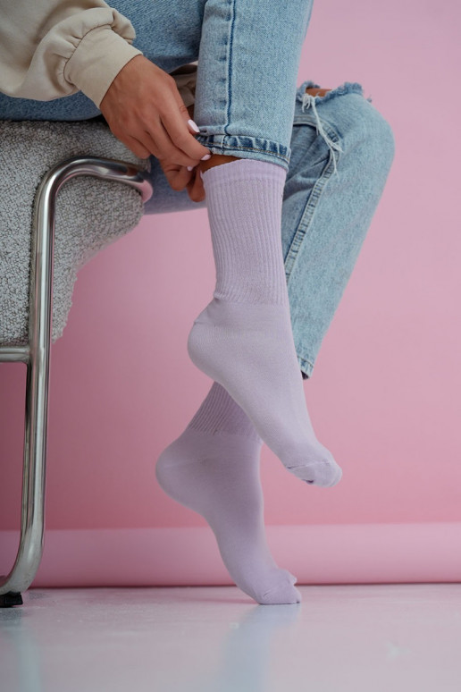 Women's Striped Pastel Purple Socks