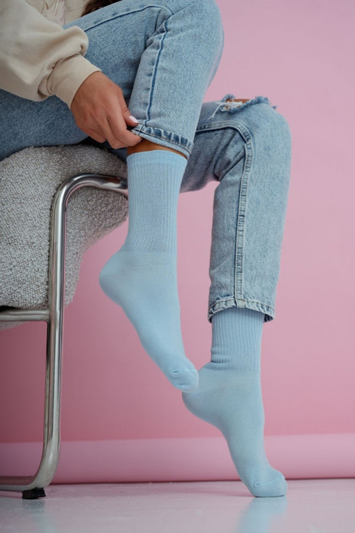 Women's Striped Pastel Blue Socks