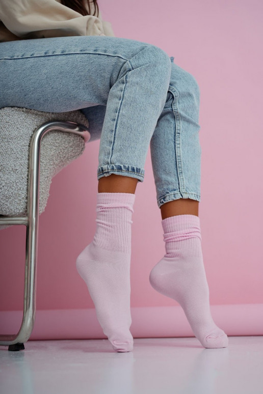 Women's Striped Pastel Pink Socks