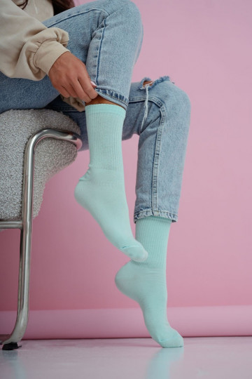 Women's Striped Pastel Mint Socks