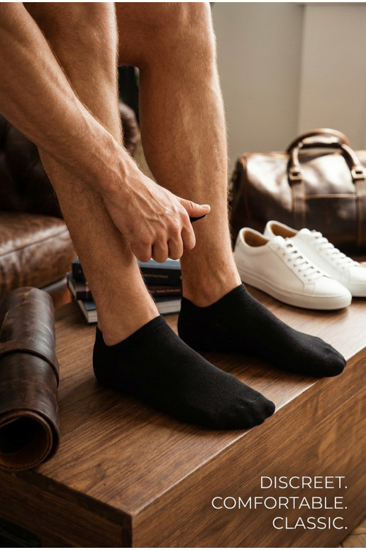 Men's Low Cut Socks Ultra Thin Black