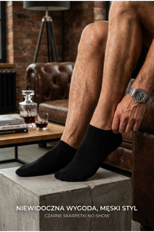 Men's Low Cut Socks Ultra Thin Black