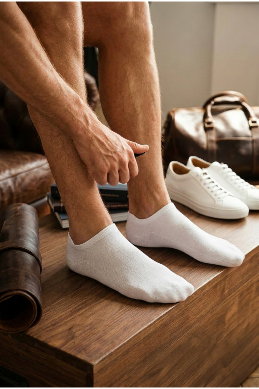 Men's Invisible Ultra Thin Socks White