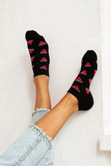 Women's Ankle Socks Watermelon Black