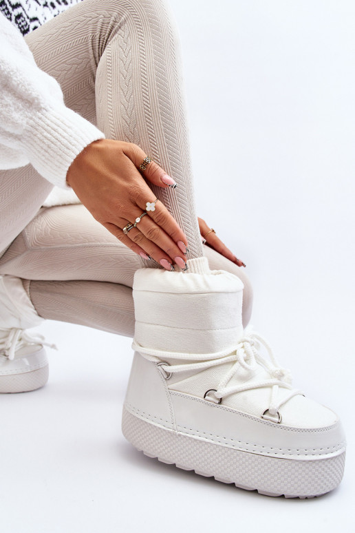 Damskie ŚniegowcewithWiązaniem Białe Toolsa