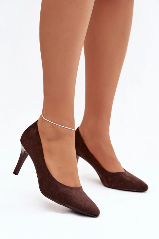 Eco Suede Heels Sergio Leone 1336 Chocolate