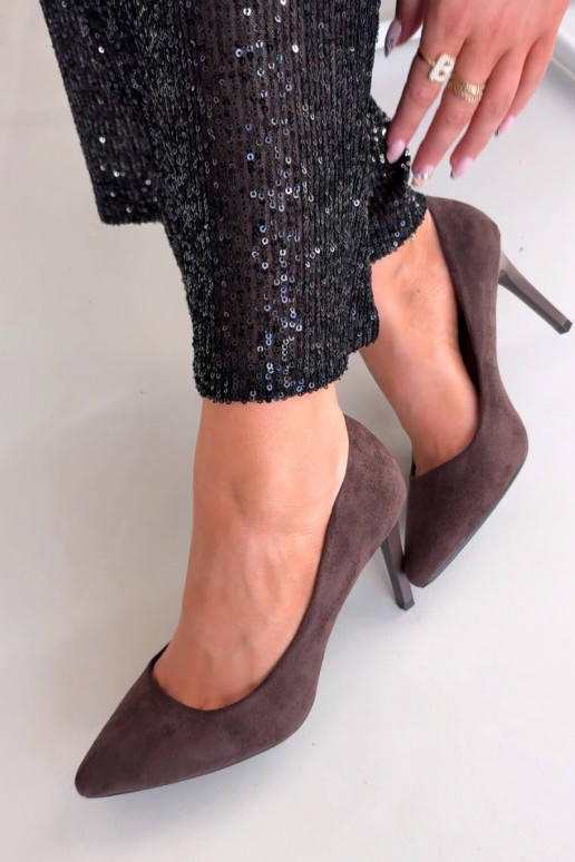 Eco Suede Heels Sergio Leone 1336 Chocolate
