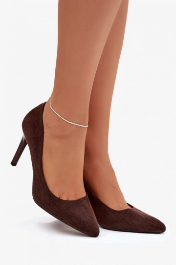 Eco Suede Heels Sergio Leone 1336 Chocolate
