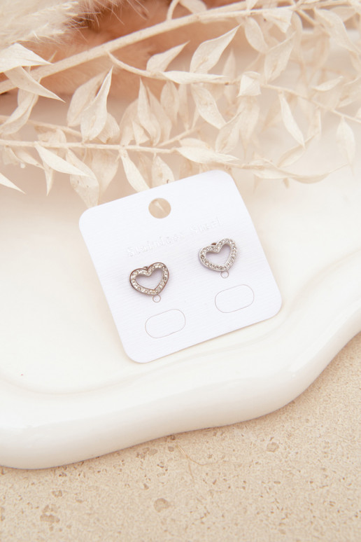 Classic Heart-Shaped Silver Earrings