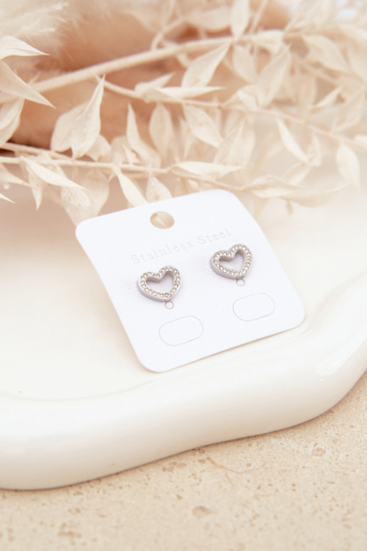 Classic Heart-Shaped Silver Earrings
